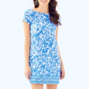 Lilly Pulitzer Blue and White Midi Dress